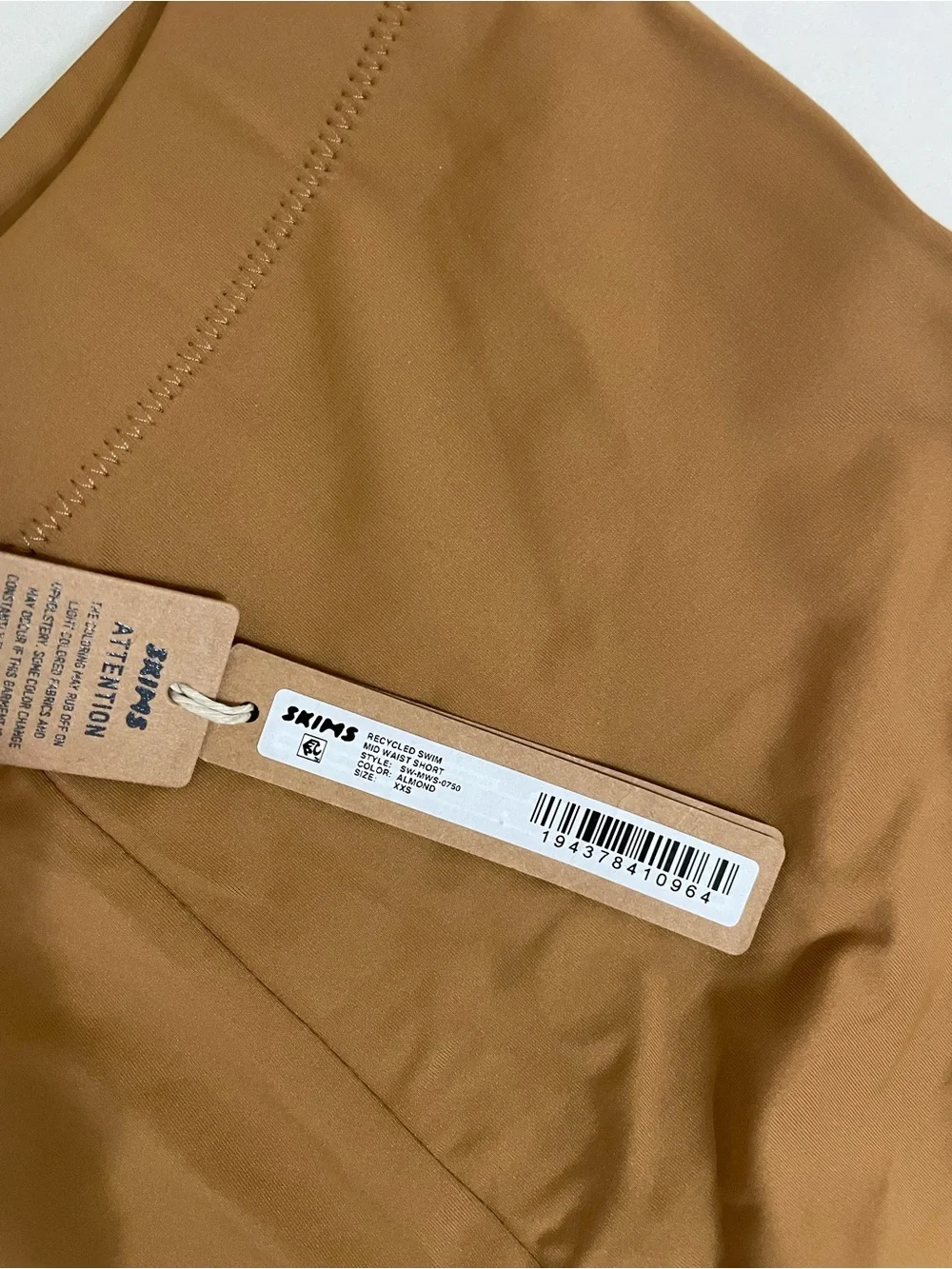 Skims 2PC NWT Swim long sleeve underwire swim Top & Shorts Size XXS Almond